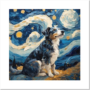 Welsh Corgi In Starry Night Posters and Art